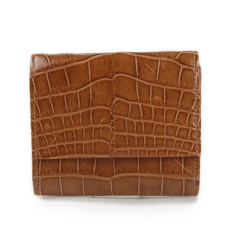 burberry alligator wallet|BURBERRY Alligator Compact Wallet Cognac .